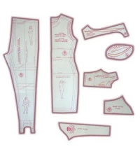 14 - Kit de Moldes Para Costura Feminino Adulto (Vestidos, Saias, Blusas, Calças Fuseau, legging, 3/4 e Bermudas para tecido com elasticidade)